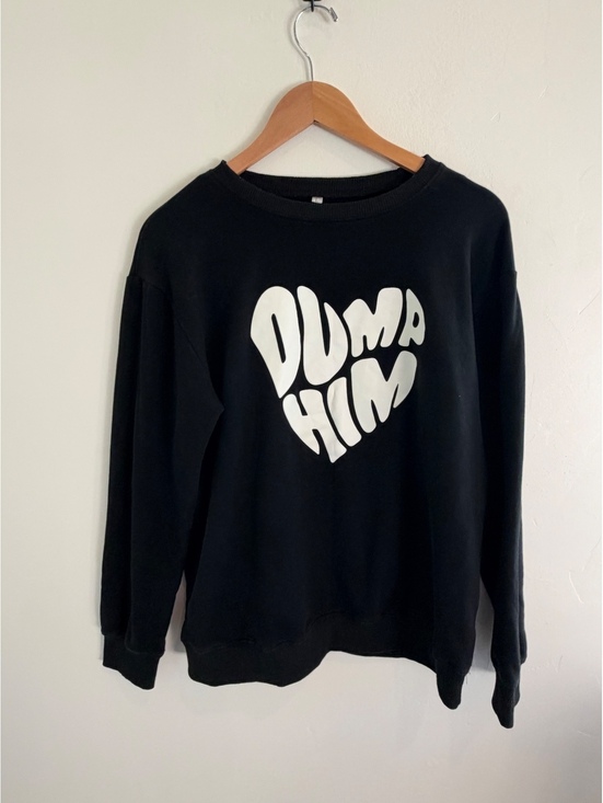 Other - Dump Him Black Graphic Crewneck Sweatshirt Size Large Heart Y2K